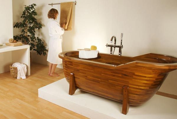 Wood Bathtub For Natural Bathroom 3